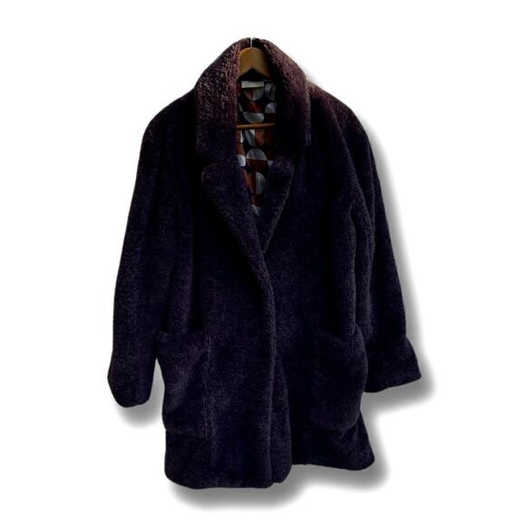 Anthropologie- Maeve - Purple Faux Fur Coat - Picture 1 of 5